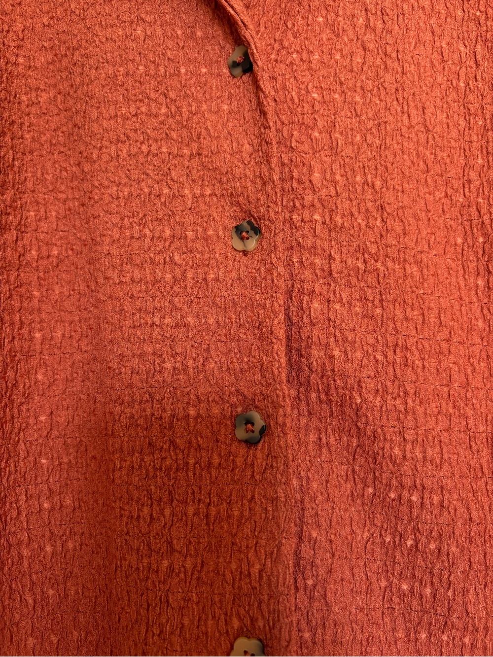 Madewell Rust Textured Short-Sleeve Button-Up - Picture 2 of 4